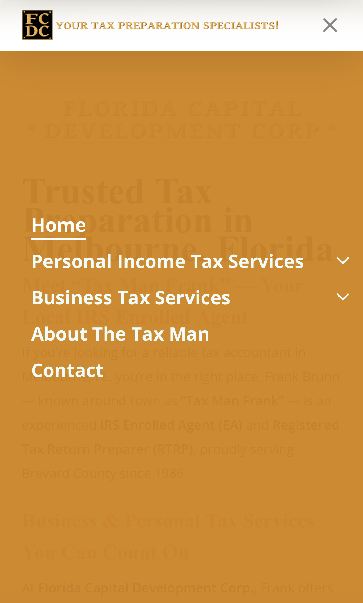 The mobile menu