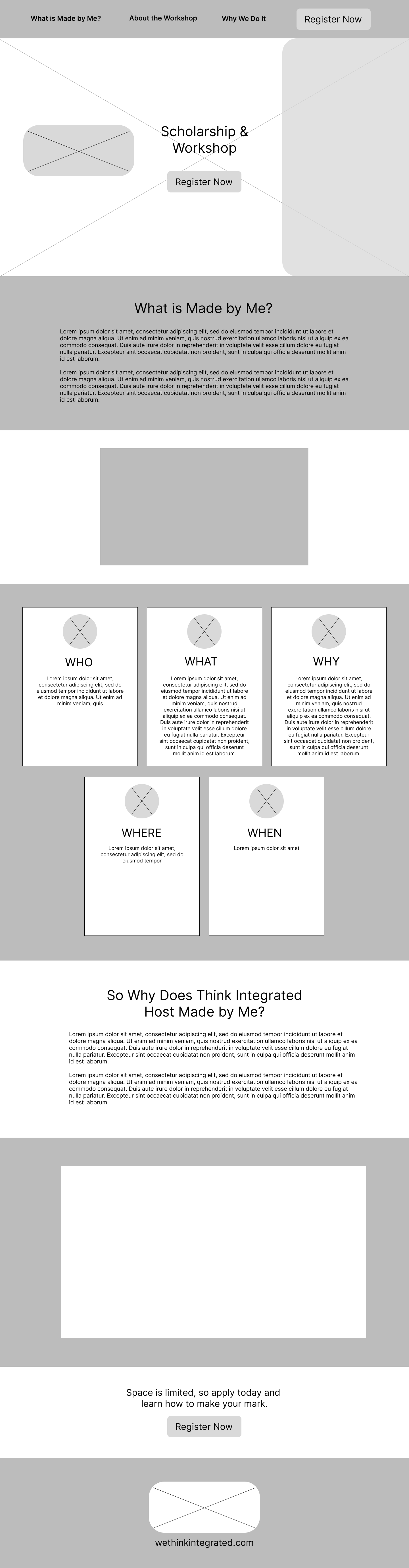 First grayscale wireframe