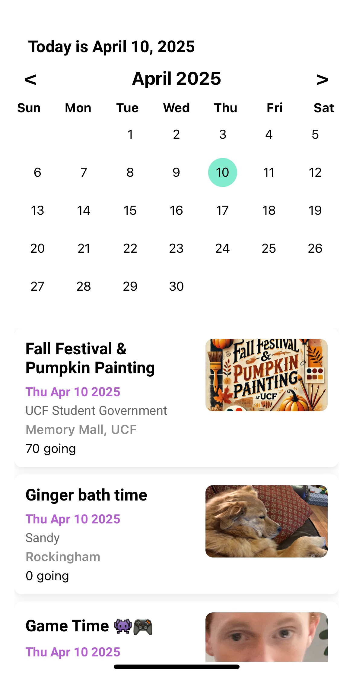 Spot On calendar page